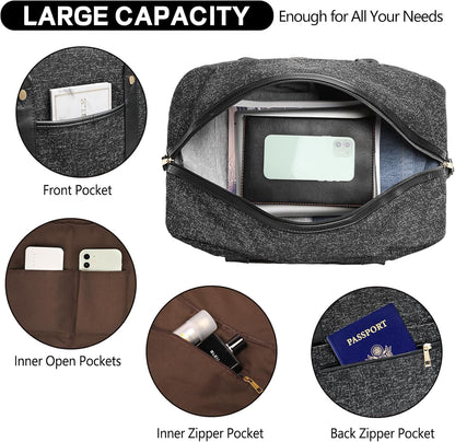 Weekender Bag for Women Canvas Overnight Bag Large Travel Tote Bag Carry on Shoulder Duffle Bag With Shoe Compartment,Perfect for Travel/Daily Use/Birthday Gift …