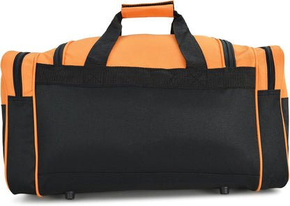 DALIX 21" Blank Sports Duffle Bag Gym Bag Travel Duffel with Adjustable Strap in Orange