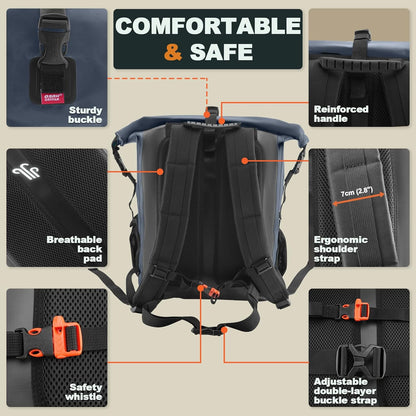 Waterproof Backpack Dry Bag 35L/55L/85L – Heavy Duty Roll-Top Hiking Backpack Sack Keeps Gear Dry for Travel, Kayaking, Boating, Camping, Rafting and Fishing