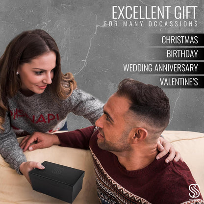 2 Watch Travel Case for Men – Sleek Faux Leather Organizer for Smart & Luxury Timepieces - Portable Travel Watch Storage Box - Ideal Gift for Men with Premium Gift box (Black & Grey)