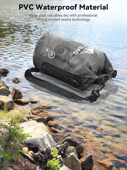 HEETA Dry Bag Waterproof for Women Men, 5L/10L/20L/30L/40L Roll Top Lightweight Dry Storage Bag Backpack with Phone Case for Travel Swimming Boating Kayaking Paddle Board Camping Beach Accessories