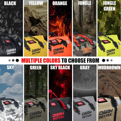 Waterproof Duffel& Luggage Bag - Motorcycle Dry Bag Tail Saddle Bags with Roll Top Closure,Large Storage Space,for Camping, Kayaking, Fishing & Traveling(Black, 25L)