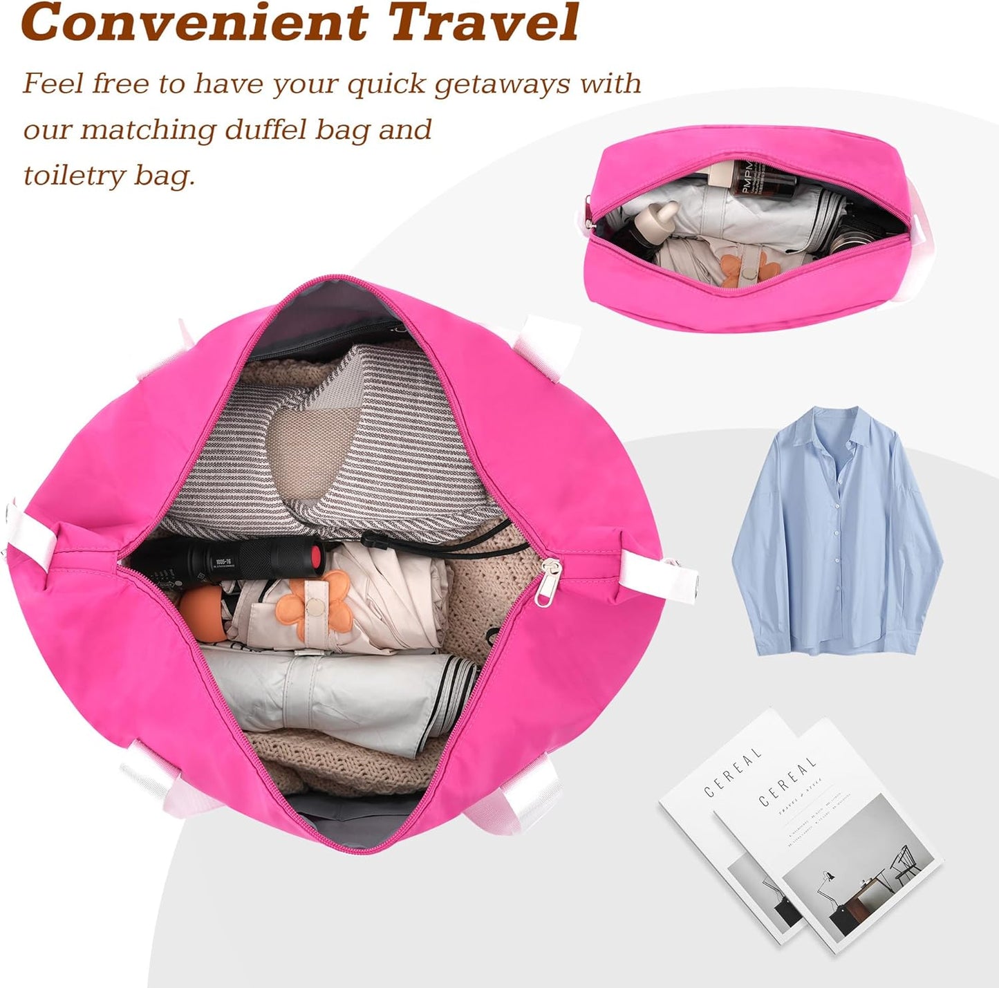 Merax Suitcase Set 24 inches Expandable Luggage with TSA Lock Spinner Wheels Hardshell Lightweight Vintage Luggage with Travel Bag,Pink