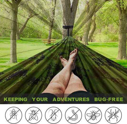Camping Hammock with Net,Travel Portable Lightweight Hammocks with Tree Straps and Solid D-Shape Carabiners,Parachute Nylon Hammock for Outsides Backpacking Beach Backyard Patio Hiking