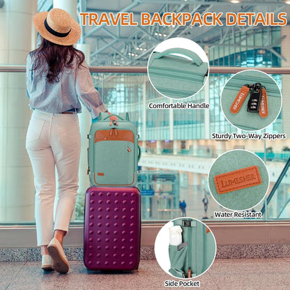 Travel Laptop Backpack,42L Carry on Luggage, Flight Approved Expandable Backpack,Business Anti Theft Weekender Bags for Women Men, Water Resistant Expandable Backpacks With 4 Packing Cubes