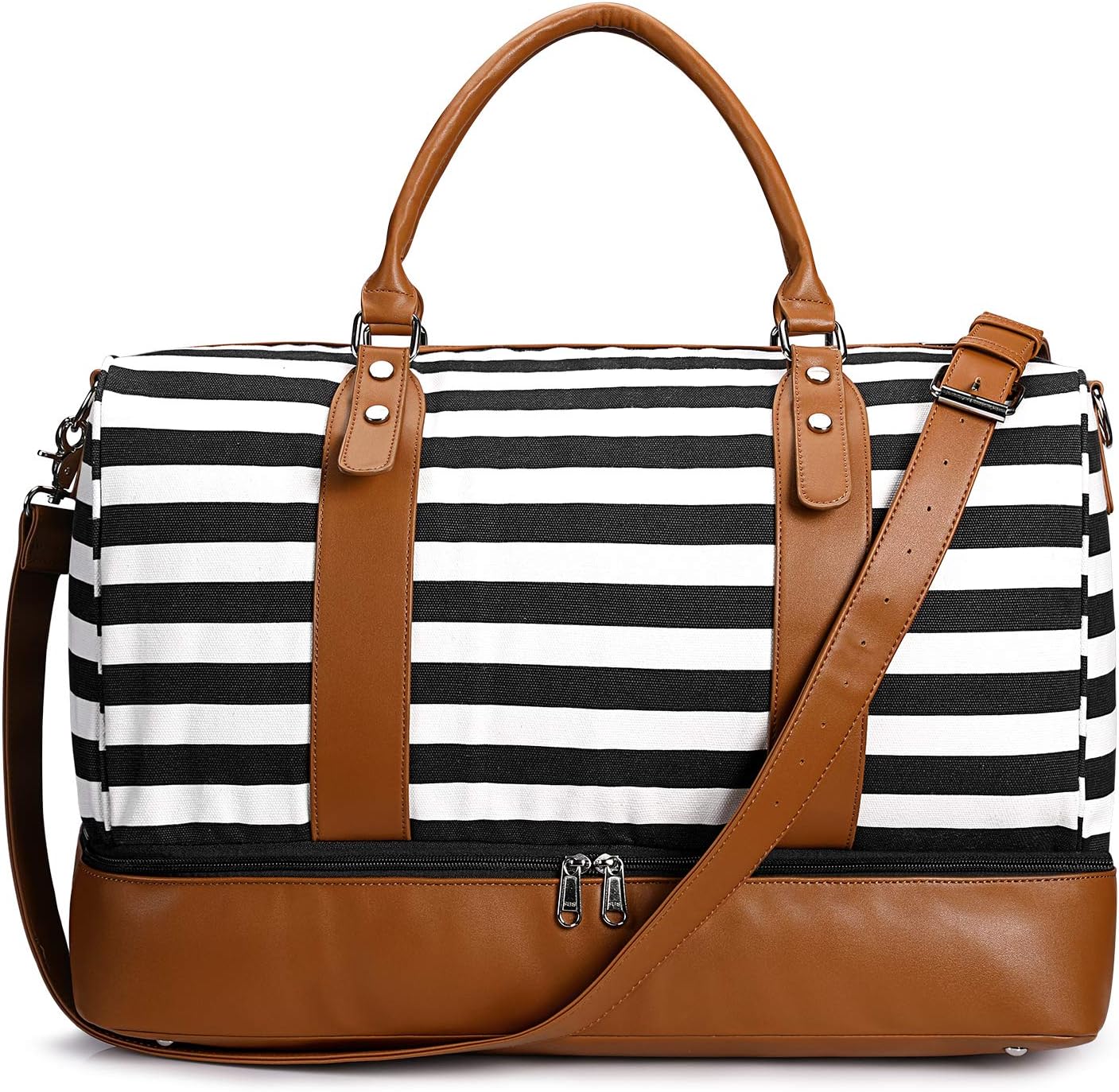 Newshows Women Weekender Bag Canvas Travel Duffel Bag Overnight Carry On Tote with Luggage Sleeve