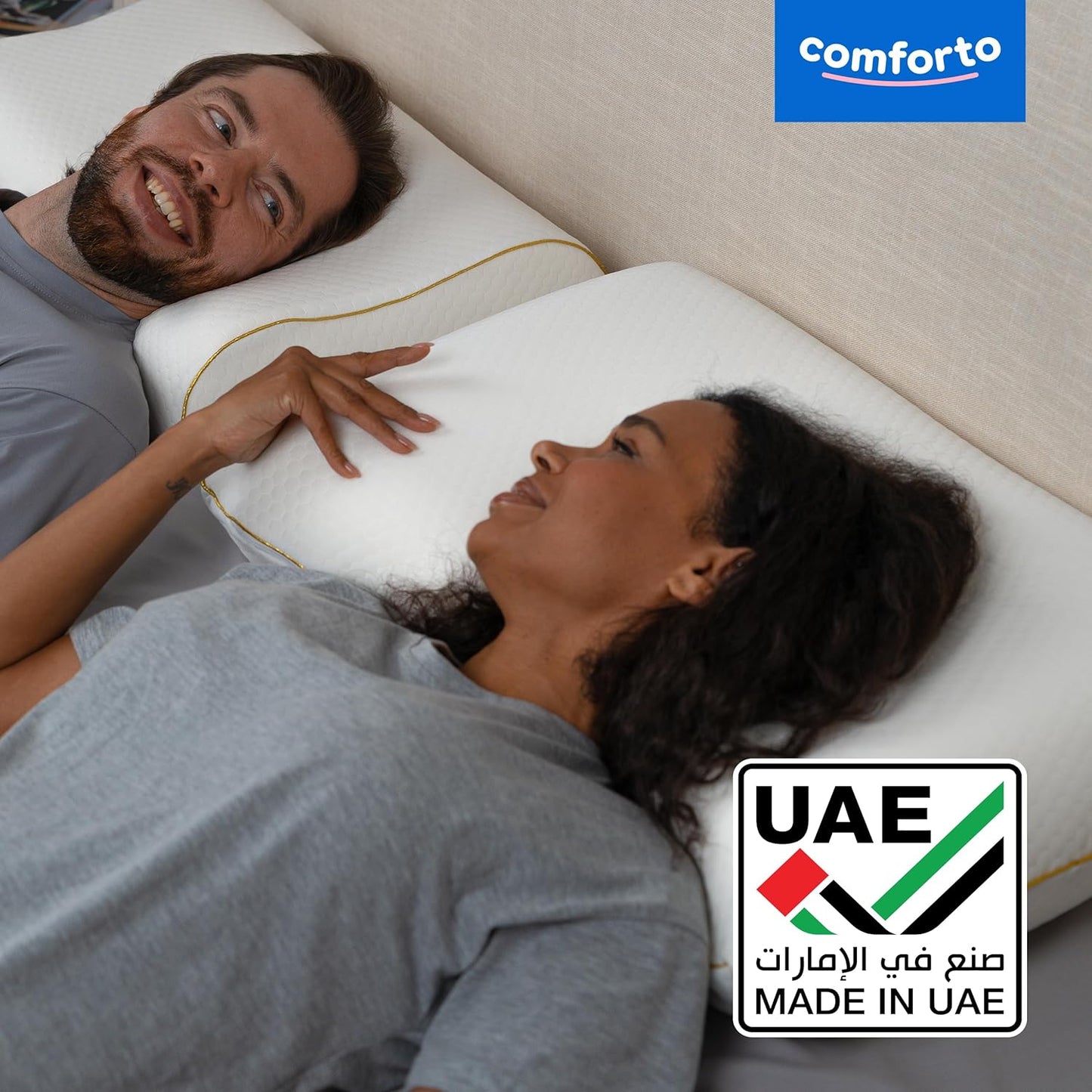 Ergonomic Memory Foam Pillow for Neck Pain Relief - Ergonomic 27.5x17.7 Neck Cervical Support Pillow for Sleeping - Side and Back Sleepers, Medical Orthopedic Foam Pillow - Medium Firm