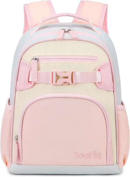 Cute Mini Toddler Backpacks for Girls 2-4 Little Kids Backpack preschool Bookbag (Pink and Cream)