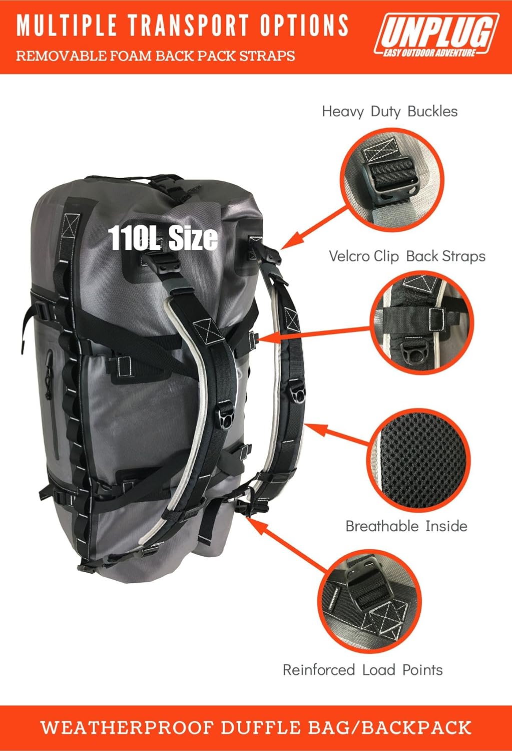 waterproof bags for camping duffle bag waterproof duffle bag backpack for travel 90l 60l 70l duffel duffle bag waterproof duffle bags for travel backpack duffel travel duffel bag backpack (110L SG)