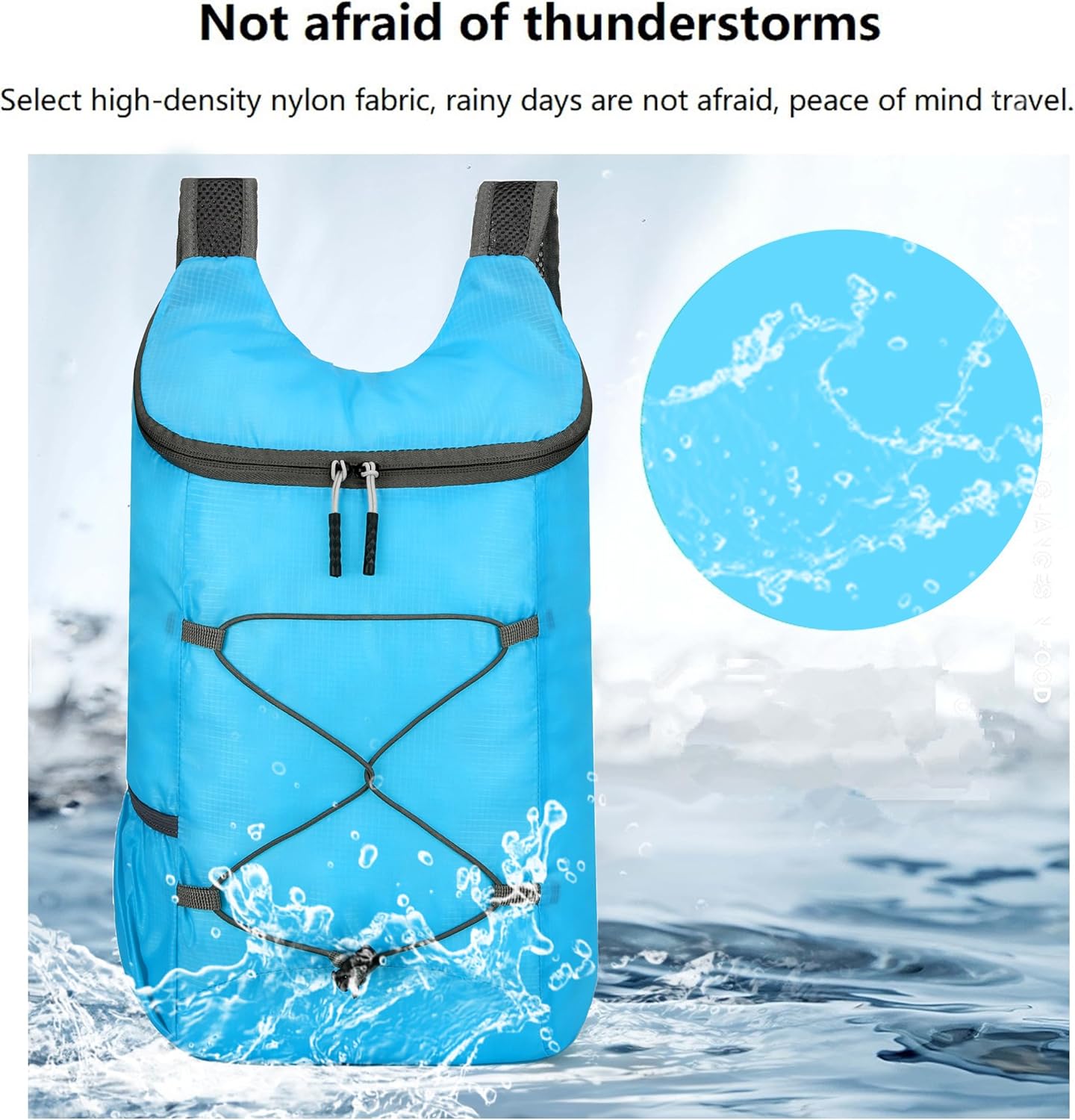 16L Hiking Daypack Lightweight Foldable Travel Backpack Water Repellent Camping Outdoor Packable Easy Carry-on Bag (Blue)