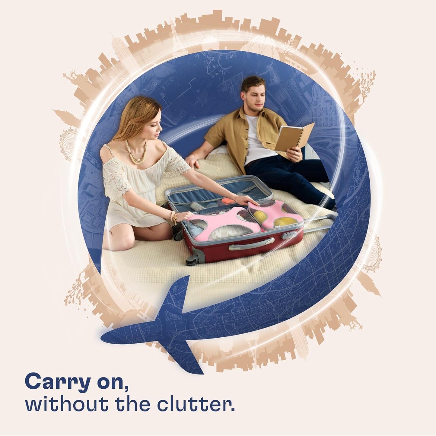 Shacke Premium 8 Packing Cubes Set - Lightweight Mesh Travel Luggage Organizers with Laundry Bag, 8-Piece Suitcase Storage System (Summer Pink)