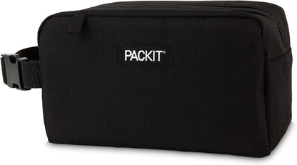 PackIt Freezable Snack Box, Black, Built with EcoFreeze Technology, Collapsible, Reusable, Zip Closure with Buckle Handle, Perfect All Ages and Fresh Snacks on the go