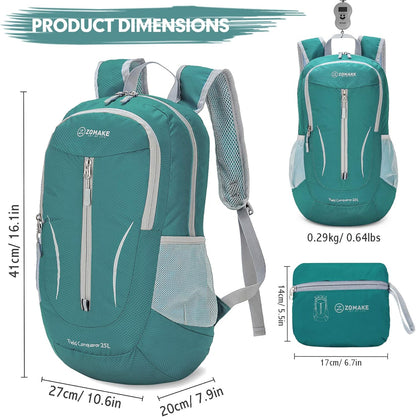 ZOMAKE Ultra Lightweight Packable Backpack 25L, Foldable Hiking Backpacks Water Resistant Small Folding Daypack for Travel(Army Green-NEW)