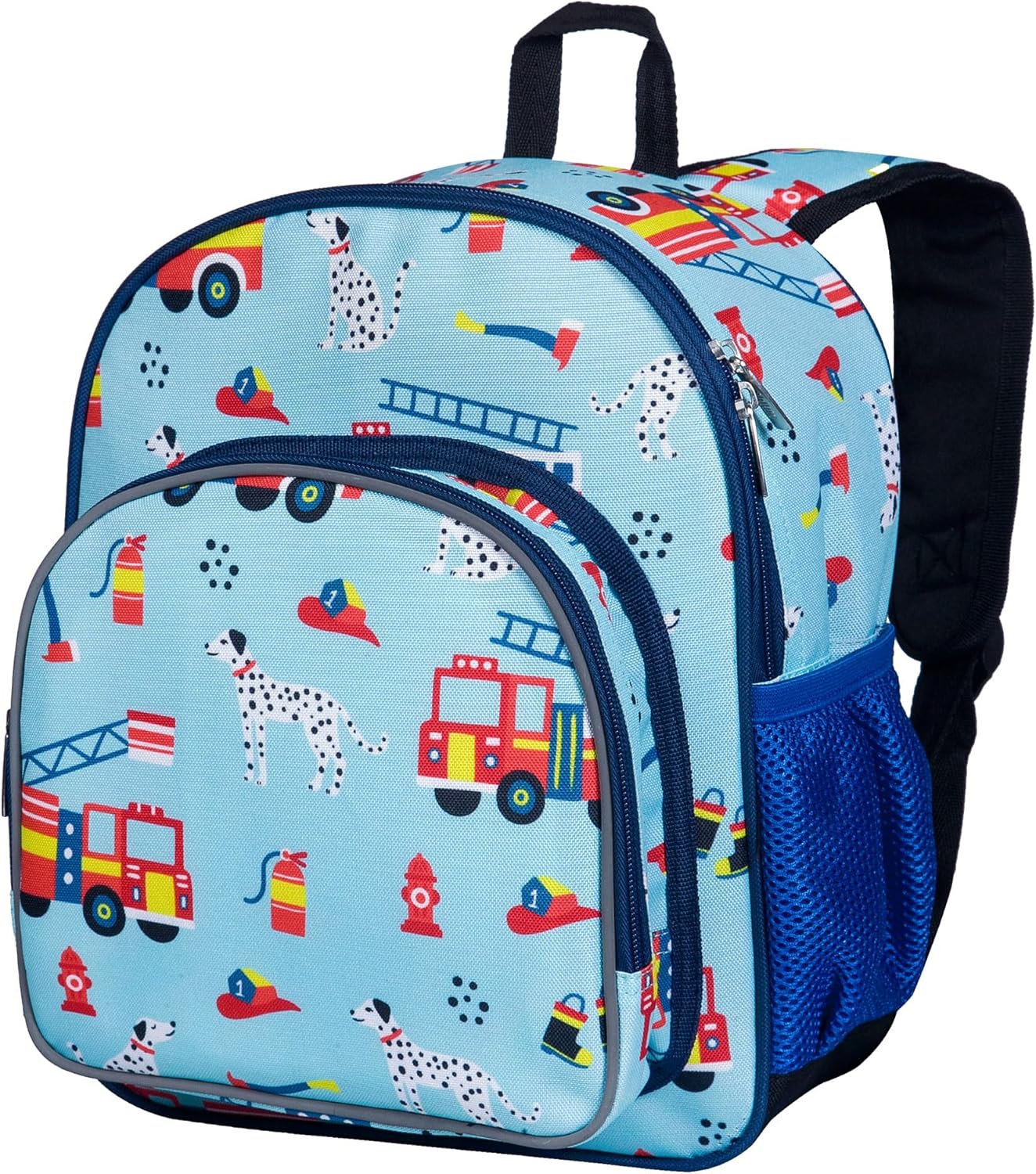 Wildkin 12-inch Kids Backpack – Padded, Adjustable, Ideal for Daycare & Travel - Firefighters