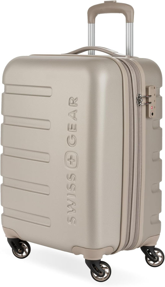 SwissGear 7366 Hardside Expandable Luggage with Spinner Wheels, Sand, Carry-On 19-Inch