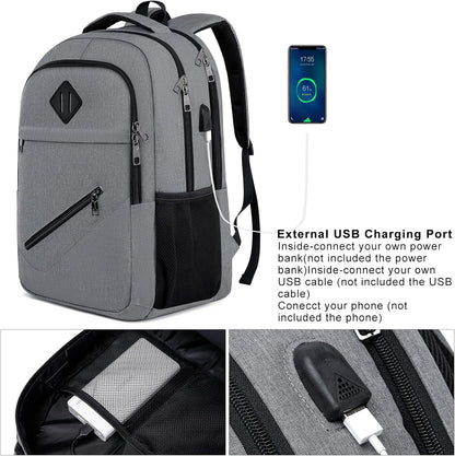 Backpack, School Backpacks for Teen Boys & Girls, Student Bookbag Fits 17.3 Inch Laptop with USB Charging Port, Water Resistant Travel Backpack, Sturdy Anti Theft Computer Bag Gifts Men Women