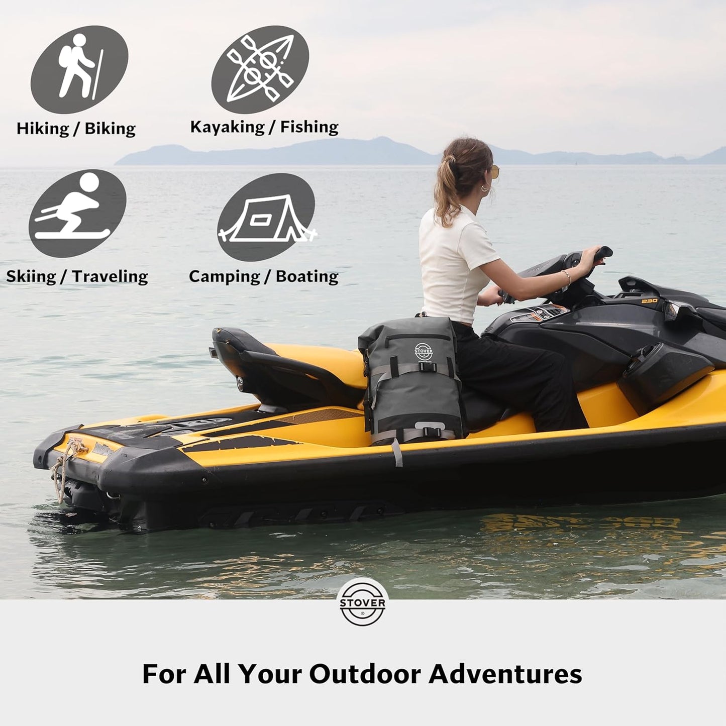 STOVER 5/10/25/30/40/55L Waterproof Backpack- Floating Dry Bag for Kayaking, Travel, Beach, Hiking, & Camping, Men/Women