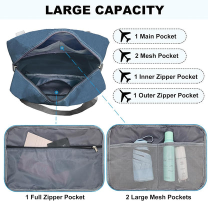 For Spirit Airlines Personal Item Bag 18x14x8 in Underseat Carry-on Luggage foldable Travel Duffle Bag for Airplanes(30L, Navy)