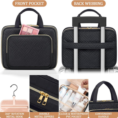 Personalized Gifts for Women, Initial Toiletry Bag Hanging Travel Organizer & Makeup Cosmetic Bag with Embroidery Letter Teacher Appreciation Gift Birthday Mothers Day Gifts for Mom Wife Friend Sister