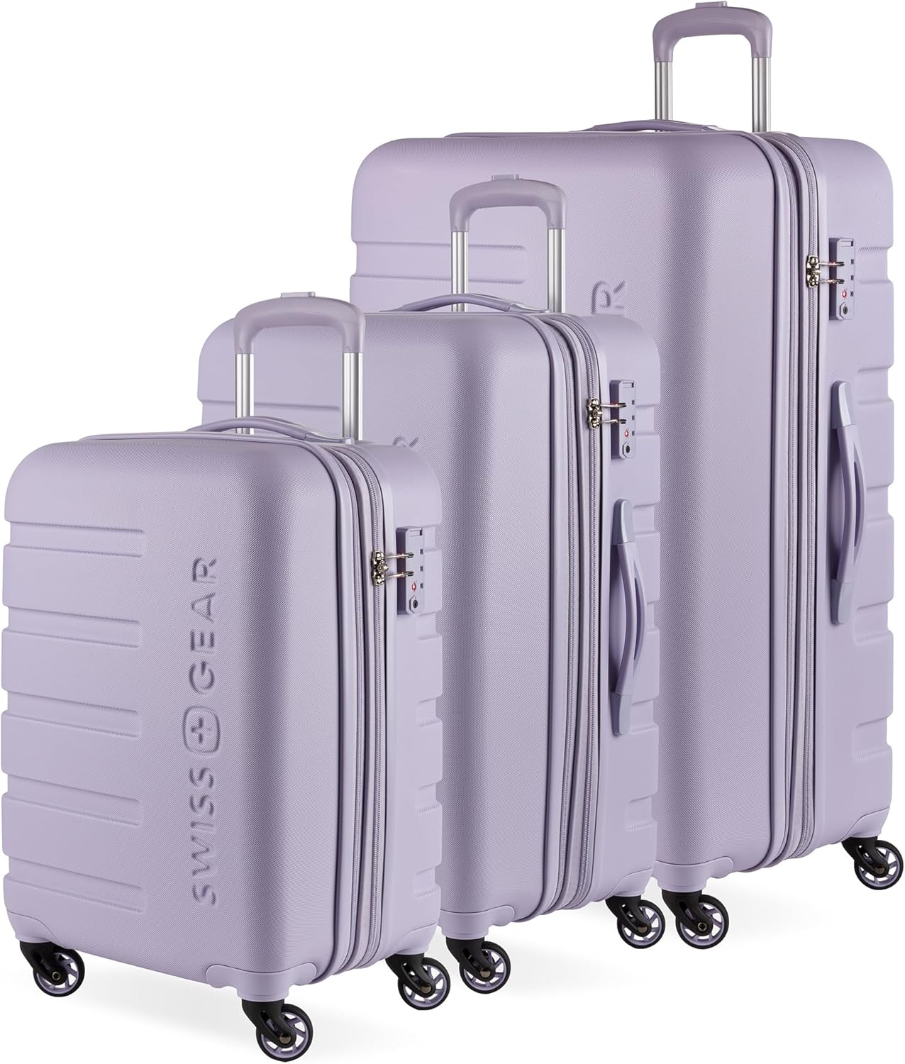 SwissGear 7366 Hardside Expandable Luggage with Spinner Wheels, Evening Haze, 3-Piece Set (19/23/27)