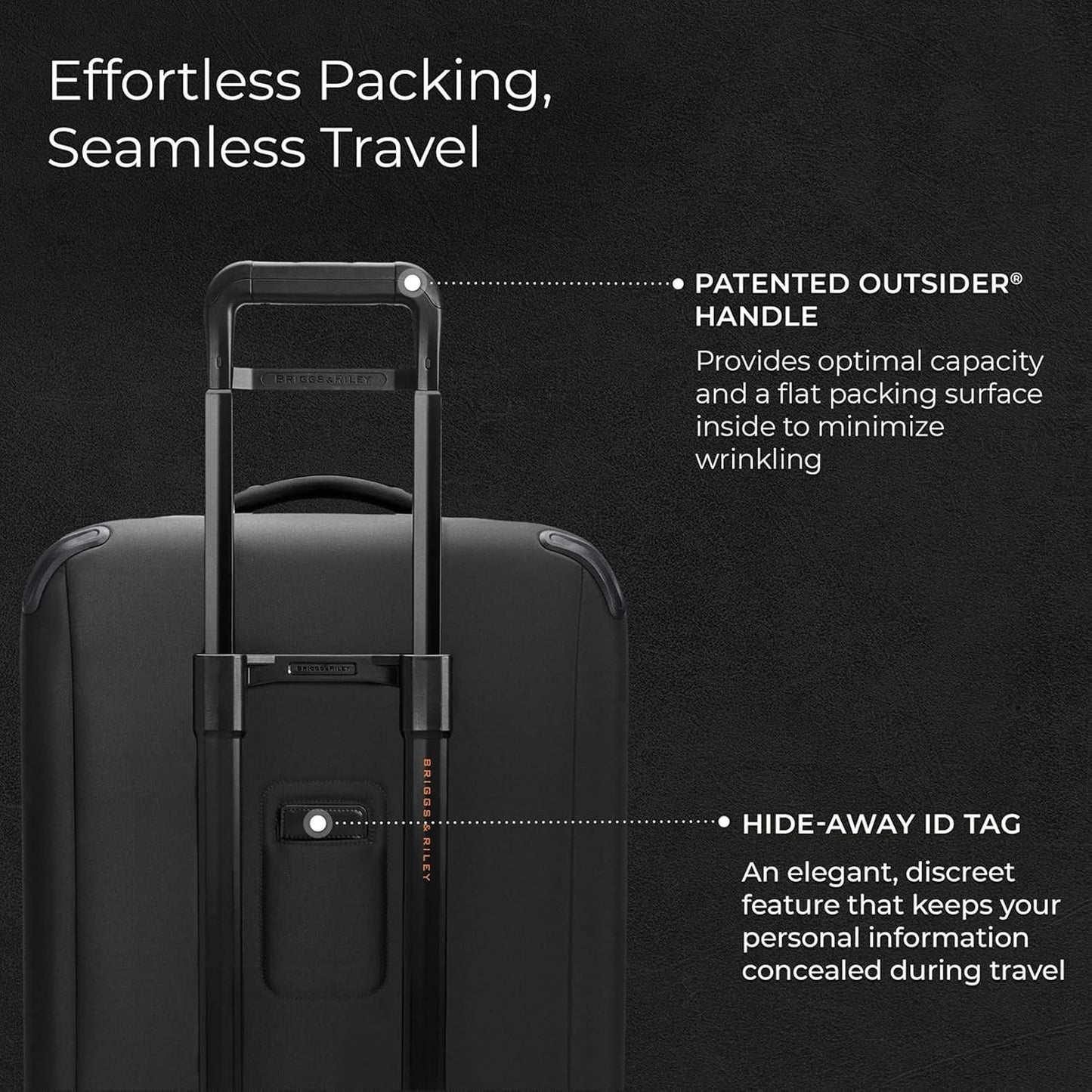 Briggs & Riley 26" Medium Expandable Spinner - Checked Luggage for Travel, Suitcases with Wheels, Softside Rolling Bag for Men & Women - ZDX Collection, Black