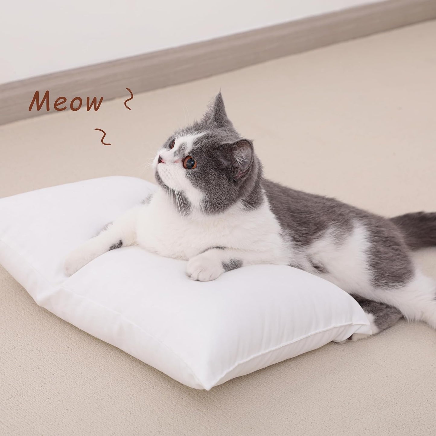 NTBAY Tiny Pillows, Down Alternative 7"x11" Microfiber Mini Pillow for Travel, Pets, Soft Machine Washable Small Pillows for Neck, Wrist, Lumbar and Knee, White