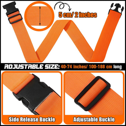 Eccliy 12 Pack Luggage Straps Suitcase Belts Wide Adjustable Packing Straps Travel Belts Accessories for Business Packing(Orange)