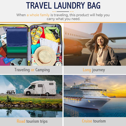 Extra Large Heavy Duty Laundry Bag - 28" x 40", Travel Laundry Bag for Dirty Clothes, Camping & Travel (Navy)
