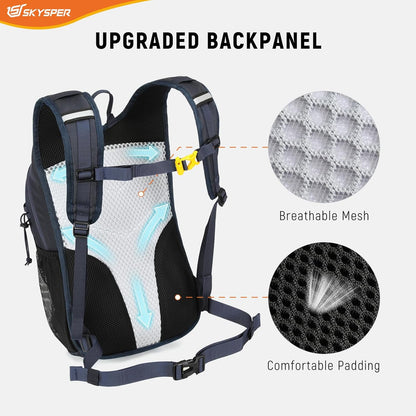 SKYSPER Hiking Backpack 15L Lightweight Walking Daypack for Camping Travelling Daytrip Small Trail Bagpack for Men Women