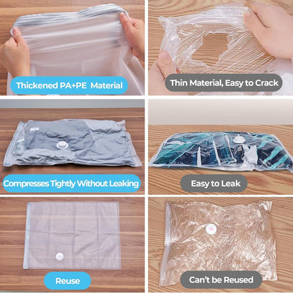 25 Pack Vacuum Storage Bags, Vacuum Sealed Storage Bags (3Jumbo/4Large/6Medium/6Small/6Roll), Space Saver Bag for Clothes, Blanket, Duvets, Pillows, Bedding,Comforters, Travel (Air Pump Not Included)
