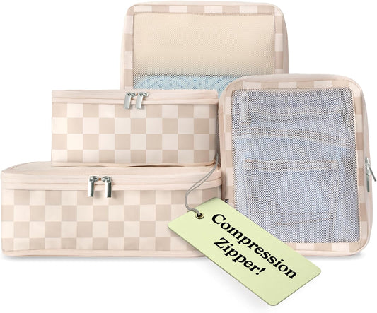 Vandel Space-Saving Compression Packing Cubes for Women, Men, Compressible Carry On Suit Case Organizer Luggage Packing Cubes for Travel Organizer Bags for Luggage and Backpacks, Suitcase Cube