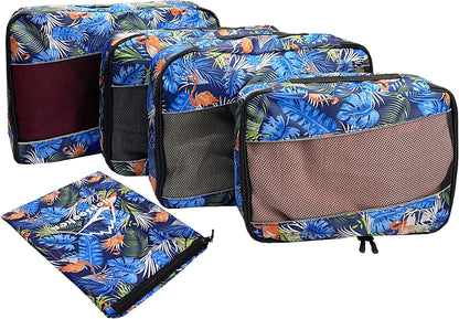 5 Set Packing Cubes for Travel Large Suitcase Luggage Organizer Bags Travel Accessories Vacation 4 Cubes 1 Laundry Pouch Bag