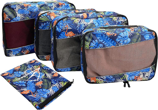 5 Set Packing Cubes for Travel Large Suitcase Luggage Organizer Bags Travel Accessories Vacation 4 Cubes 1 Laundry Pouch Bag