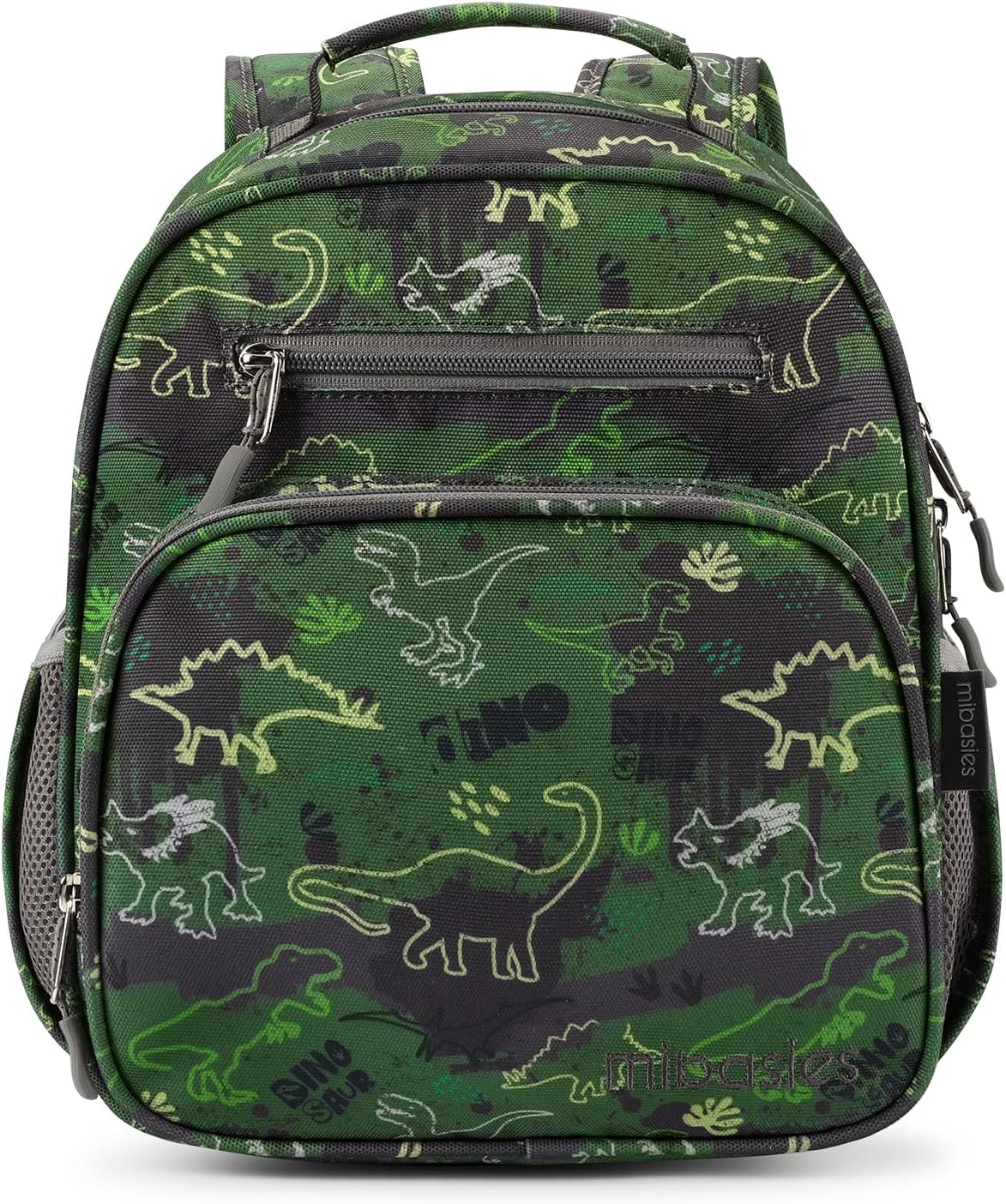 mibasies Toddler Backpack for Boys 2-4: Cute Kids Backpacks Boys - Preschool Kindergarten Backpack - Green Dinosaur