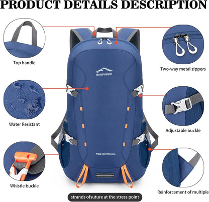 Hiking Backpack,Large 35L Travel Backpacks for Men Women,Water Resistant Ultra Lightweight Foldable Packable Camping Daypack for Outdoor Sports