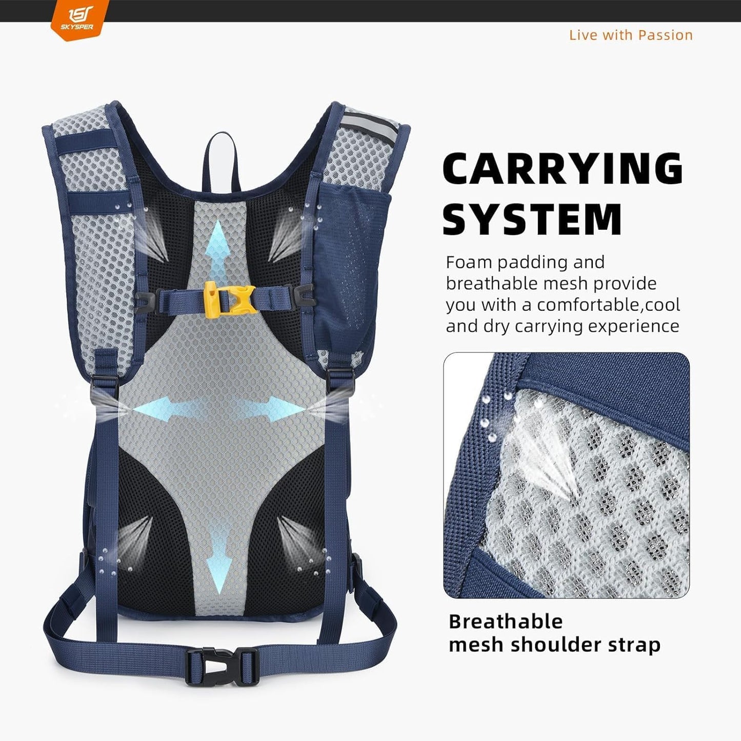 SKYSPER Small Hiking Backpack - 25L Travel Daypack Lightweight Bag Water Resistant Hiking Backpacks for Women Men