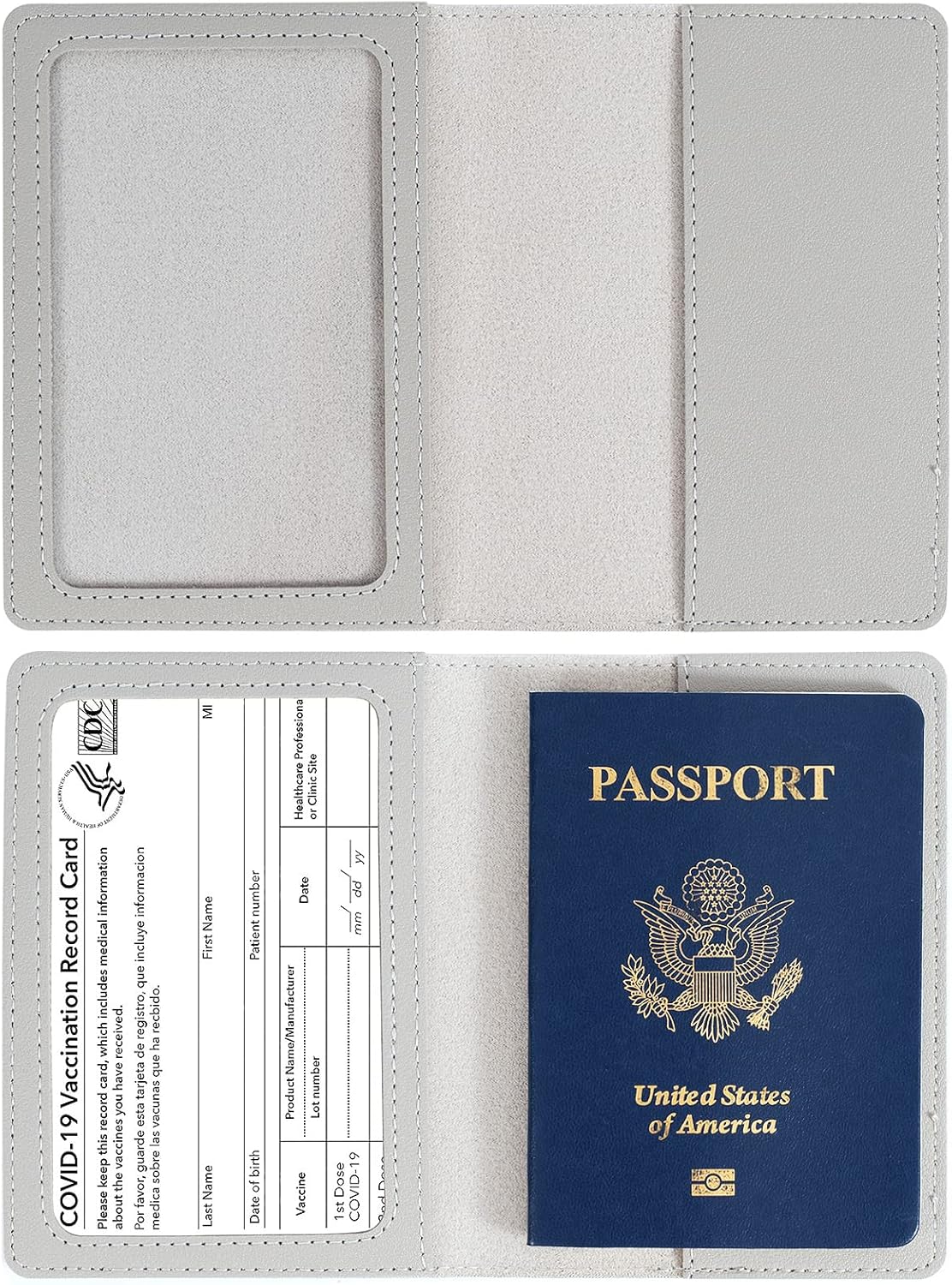 2 Pack Passport covers and Vaccine Card Holder Arouselove PU Leather Passport Wallet Vaccine Case Protector Slot Travel Passport Wallets for Women & Men