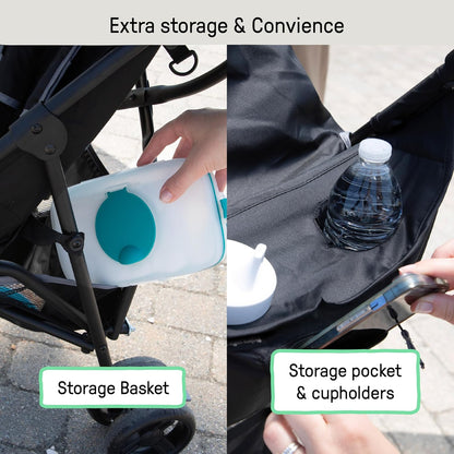 Ingenuity3D Mini Convenience Stroller – Lightweight Stroller with Compact Fold, Multi-Position Recline, Canopy with Pop Out Sun Visor and More – Umbrella Stroller for Travel and More, Gray