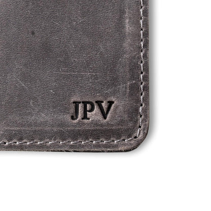 PEGAI Personalized Leather, Passport Holder For Travel | Handmade Passport Wallet Cover Case | Travel Document Holder, Passport Cover for Men, Women, and Family | Pike (Rock Grey)