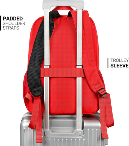 ZORFIN 26L Backpack for College, and Travel: Water Resistant Bookbag - Red