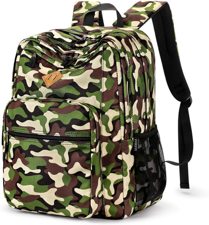 ZORFIN 26L Backpack for College, and Travel: Water Resistant Bookbag - Buckshot Camo