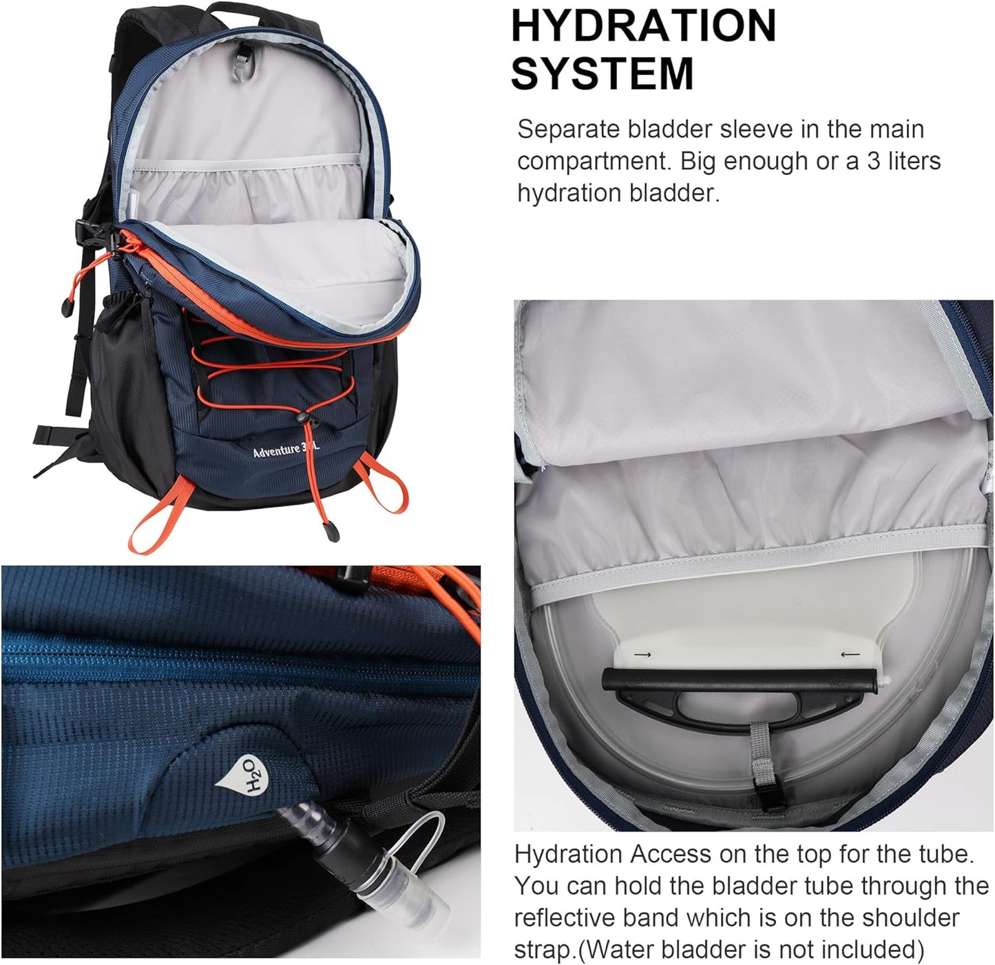 MOUNTAINTOP Hiking Backpack,30L Camping Backpack, Men Women Hiking Daypack Lightweight Travel Backpack for Camping Climbing Skiing Cycling