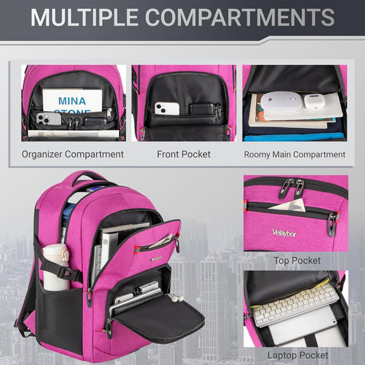 40L Expandable Laptop Backpack, Anti-thief Travel Backpack with USB Charging Port, Airline Approved Business Waterproof Carry on Luggage, Fits 15.6" Laptop for Men Women