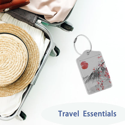 2Pcs Luggage Tag for Suitcase Japanese Cherry Blossom Cute Suitcase Tag with Privacy Flap & Name ID Label & Metal Loop,Travel Bag Luggage Tags for Women