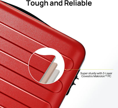 Carry on Luggage 22 X 14 X 9 Airline Approved, 20 Inch Luggage for 3-5 Days Travel, Double Spinner Wheels, 100% Hardshell PC, TSA Lock (06-Raspberry (Basic), Checked 24-Inch)