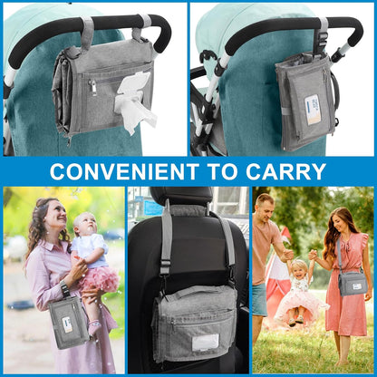 Accmor Portable Diaper Changing Pad, Waterproof Travel Baby Changing Mat, Newborn Essentials Baby Shower Gifts, Grey