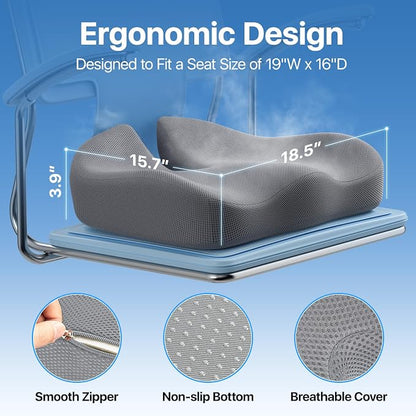 Seat Cushion, Extra Large Memory Foam Cushion - Image 3