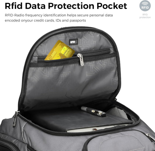 Swissdigital Design TSA Business Laptop Backpack For Men,Travel Backpack With USB Charging Port,College Tech Backpacks With RFID Pockets Presents For Men Fits 15.6 Inch Computer Grey | TERABYTE