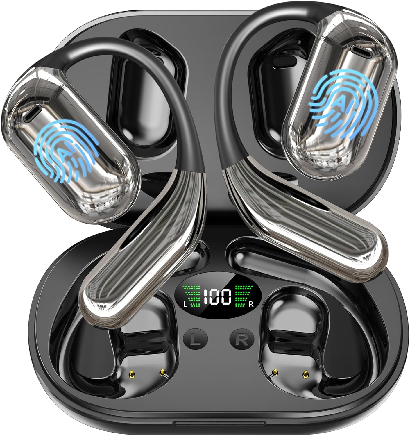 AI Translation Earbuds Real Time, 3-in-1 Translator Earbuds 134 Languages & Accents and Long Battery Life, HF Sound, Spanish/English Audífonos Traductores for Travel Business Learning, Black