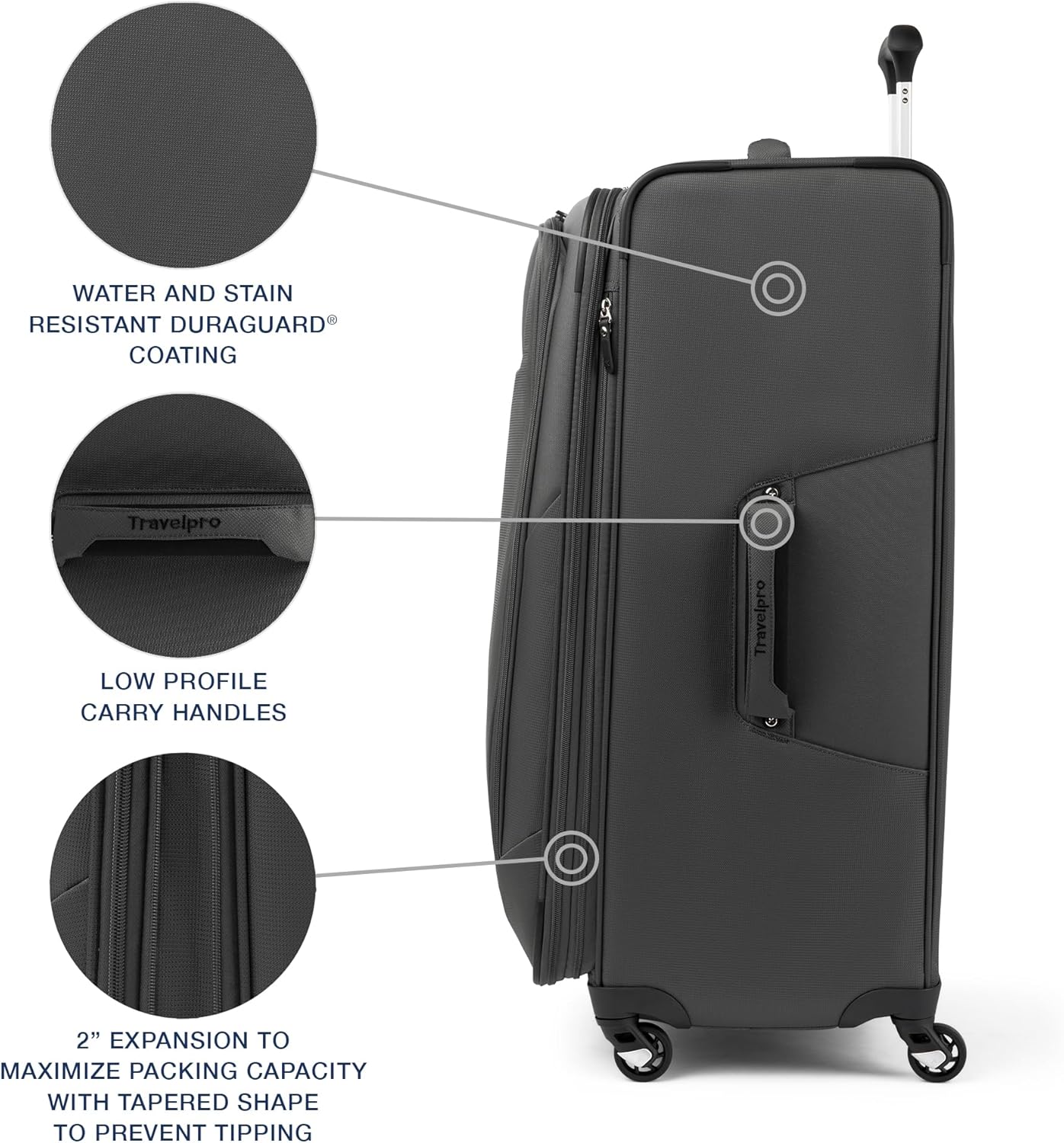 Travelpro Maxlite 5 Softside Expandable Checked Luggage with Spinner Wheels, Lightweight, 29-Inch — Shadow Grey